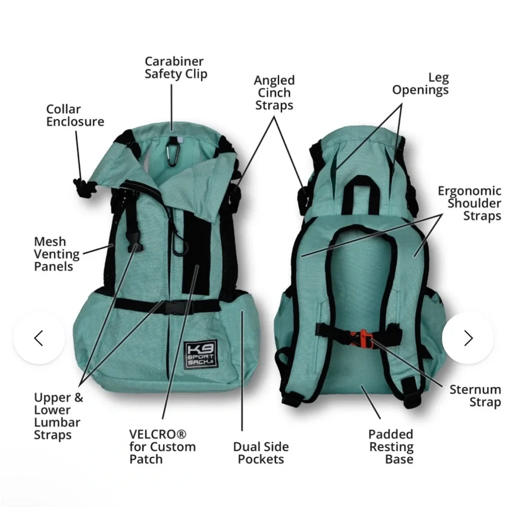 K9 Sport Sack Air 2 Original Backpack Dog Carrier Summer Mint Sz. L NWT